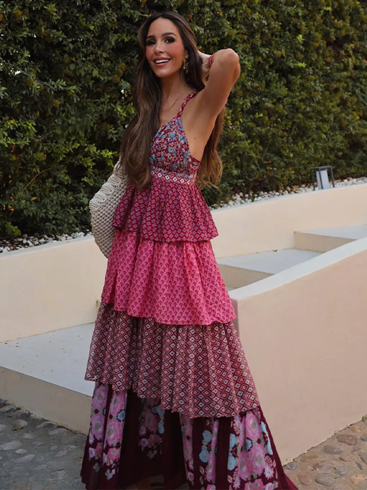 Layered boho outlet dress