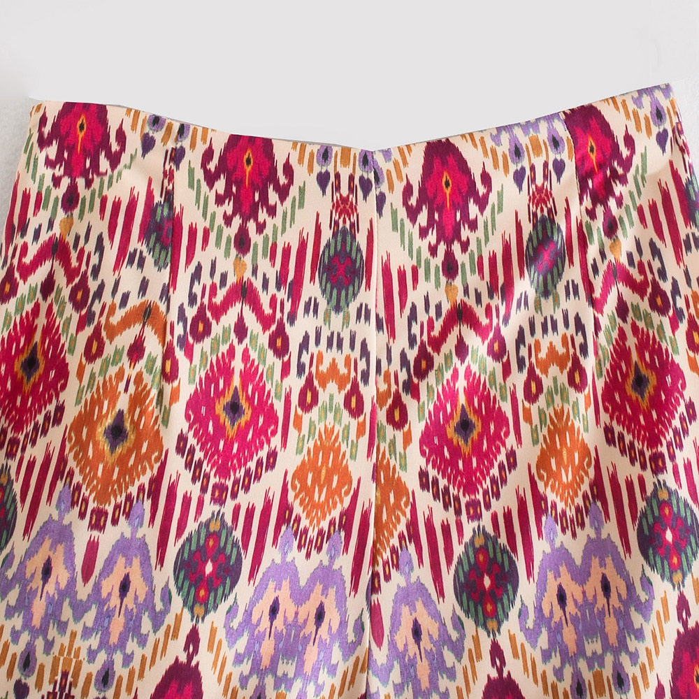 Boho Knotted Totem Print Skirt - Top Boho