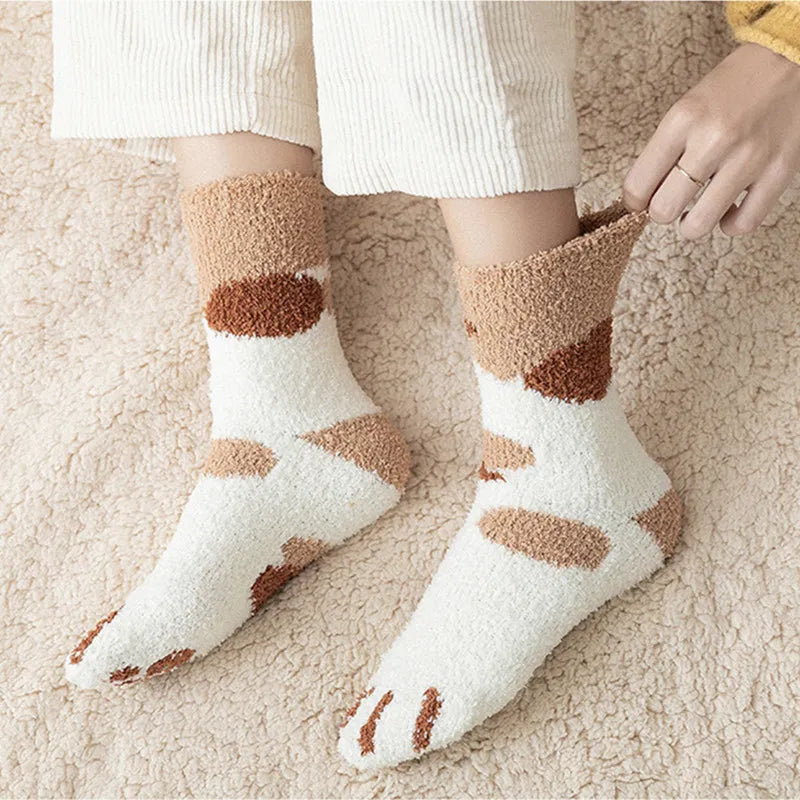 Paw Pattern Warm Socks - Top Boho