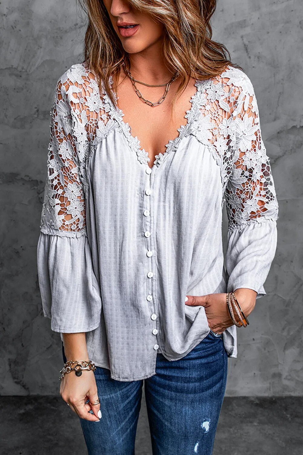 Boho Chic Lace Blouse - Top Boho