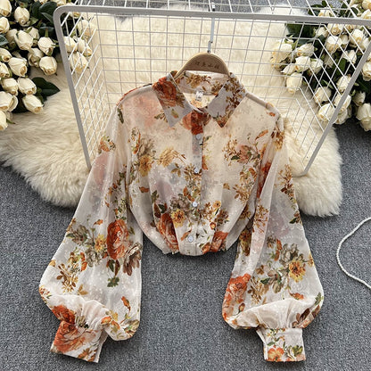 Boho Chiffon Floral Blouse - Top Boho