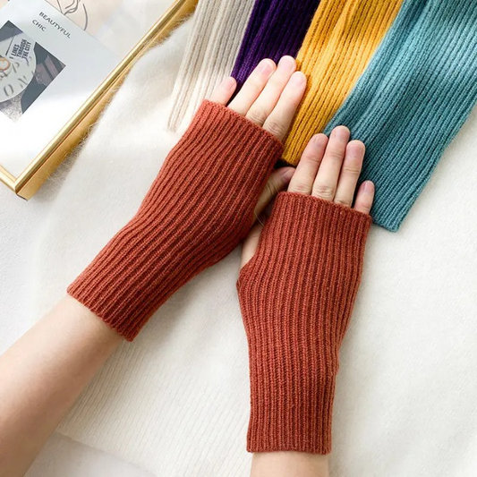 Boho Retro Fingerless Knitted Gloves - Top Boho