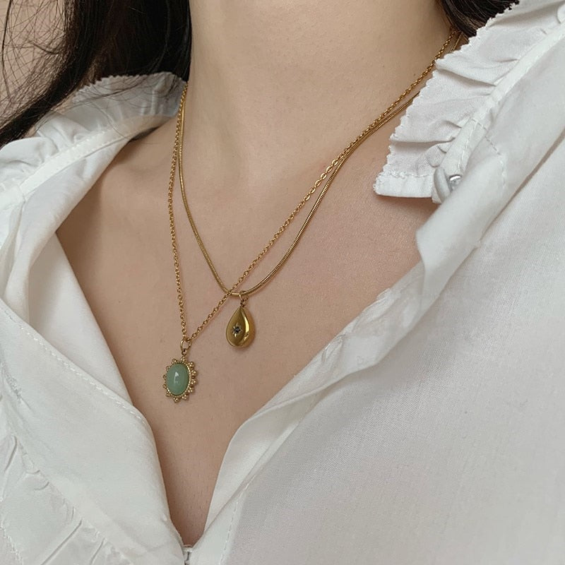 Vintage Water Drop Pendant Necklace - Top Boho