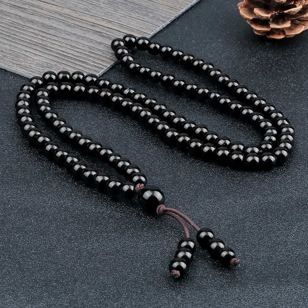 Boho Black Natural Stone Beaded Necklace - Top Boho