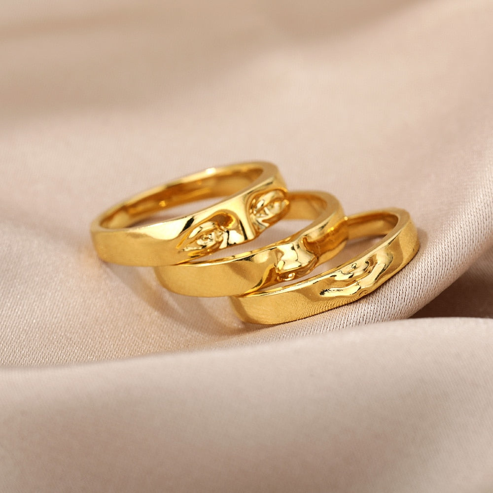 Gold Plated David Eye Rings - Top Boho