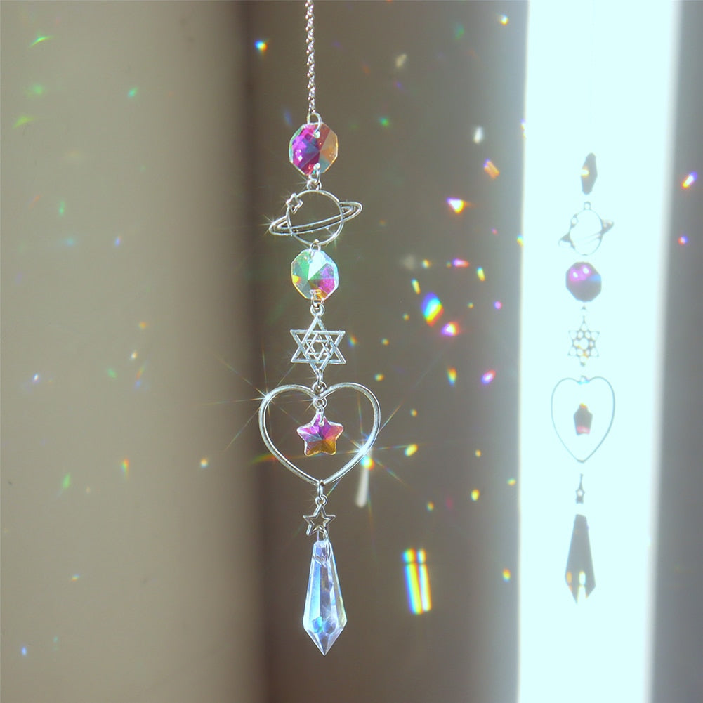 Crystal Wind Chime Rainbow Prisms Pendant - Top Boho