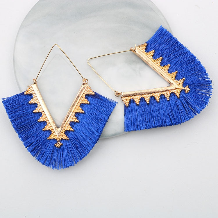 Boho Triangle Tassel Earrings - Top Boho