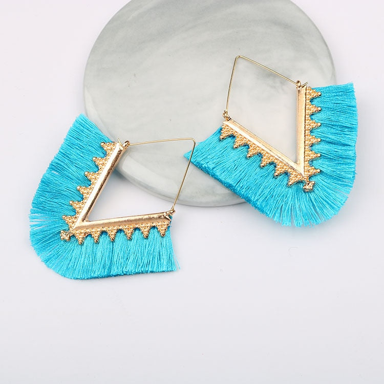 Boho Triangle Tassel Earrings - Top Boho