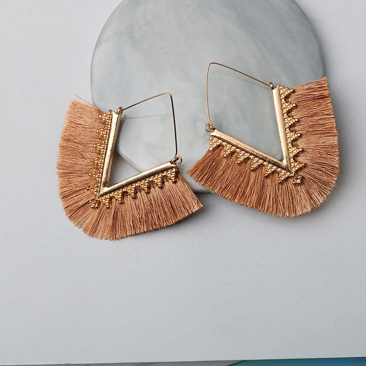 Boho Triangle Tassel Earrings - Top Boho