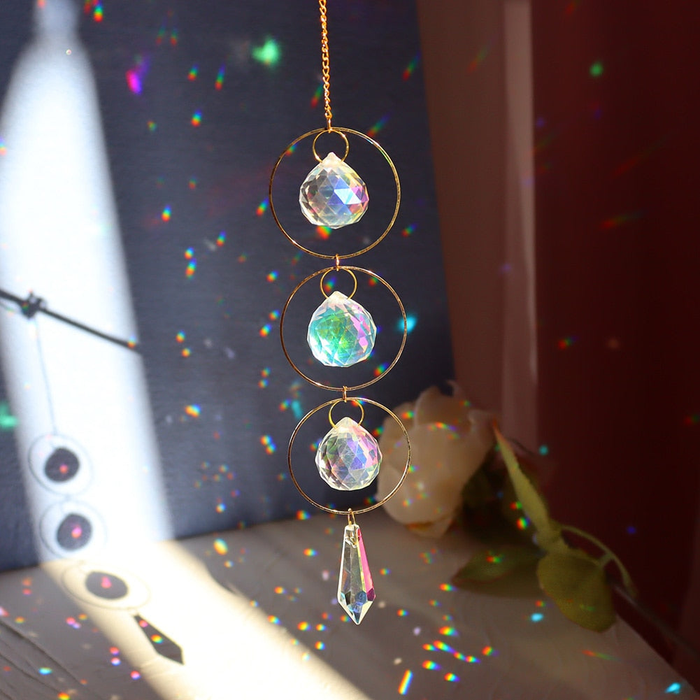 Crystal Wind Chime Rainbow Prisms Pendant - Top Boho