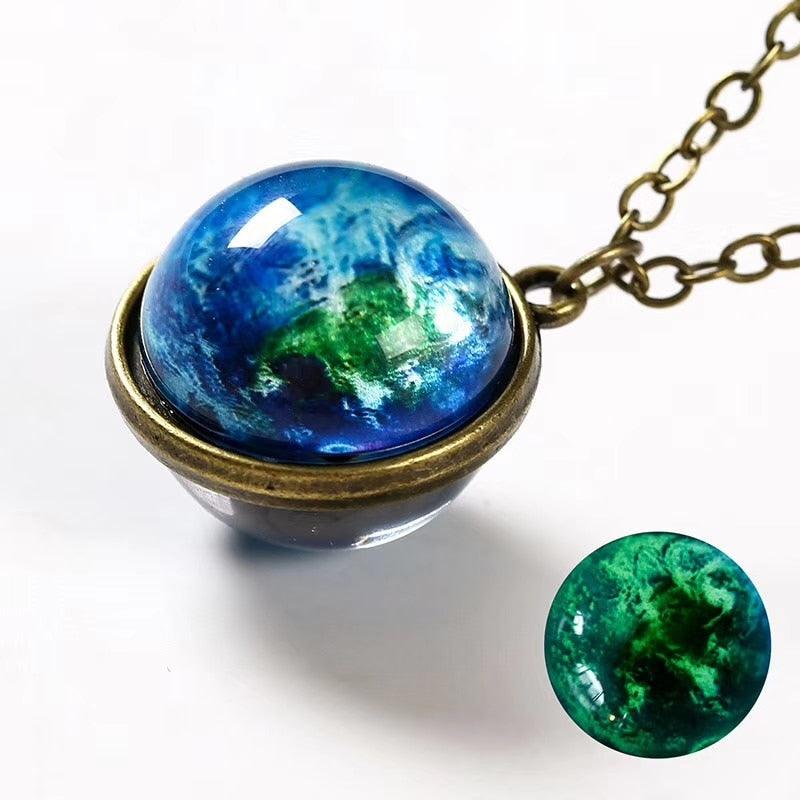 Boho Moon & Galaxy Sphere Necklace - Top Boho