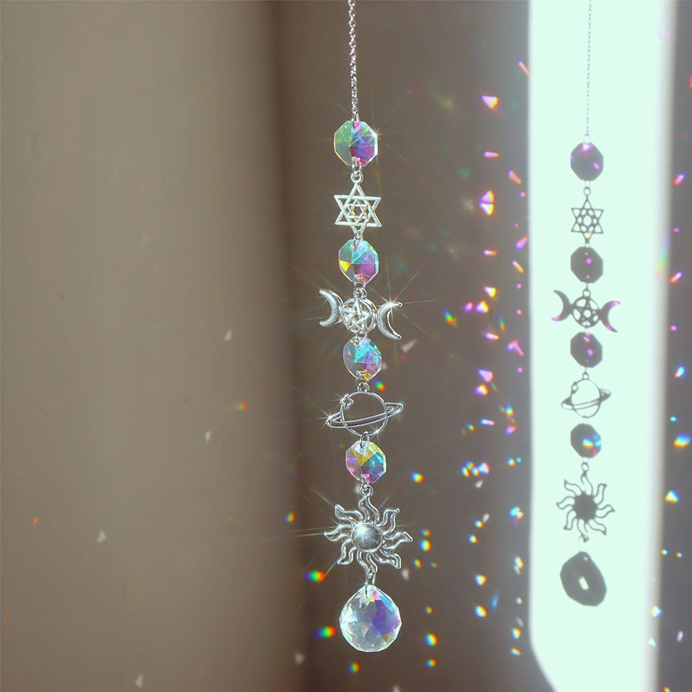 Crystal Wind Chime Rainbow Prisms Pendant - Top Boho