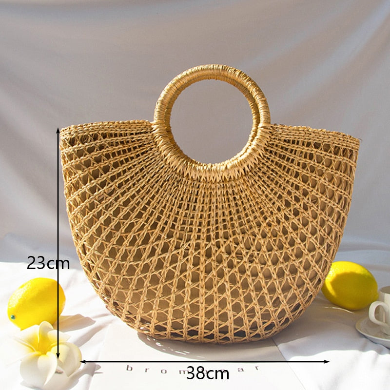 Handmade Woven Straw Beach Bags - Top Boho