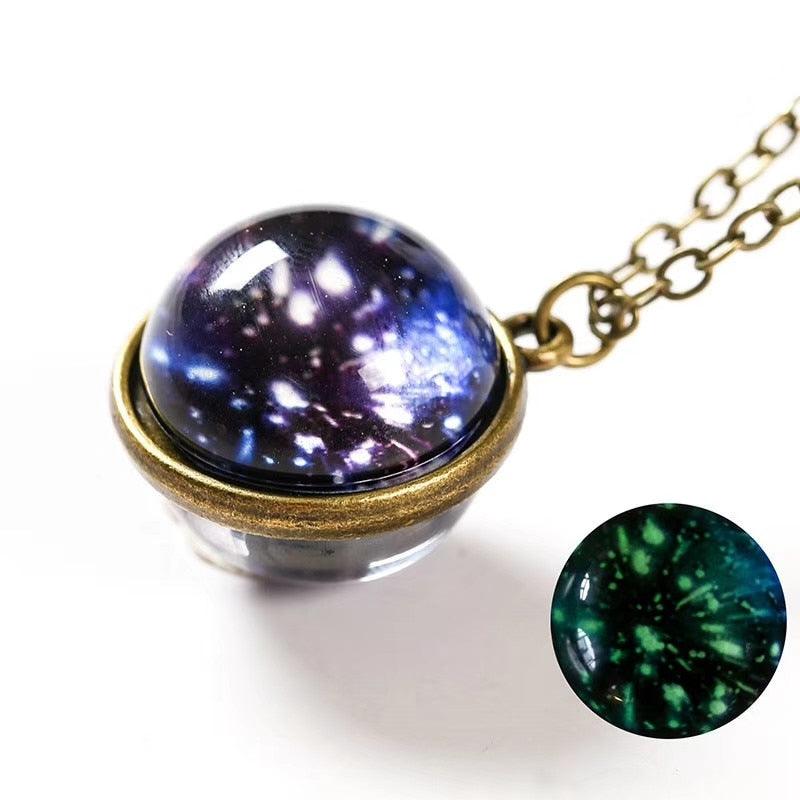 Boho Moon & Galaxy Sphere Necklace - Top Boho