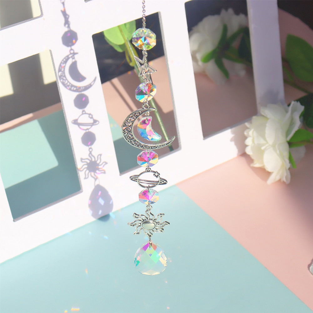 Crystal Wind Chime Rainbow Prisms Pendant - Top Boho