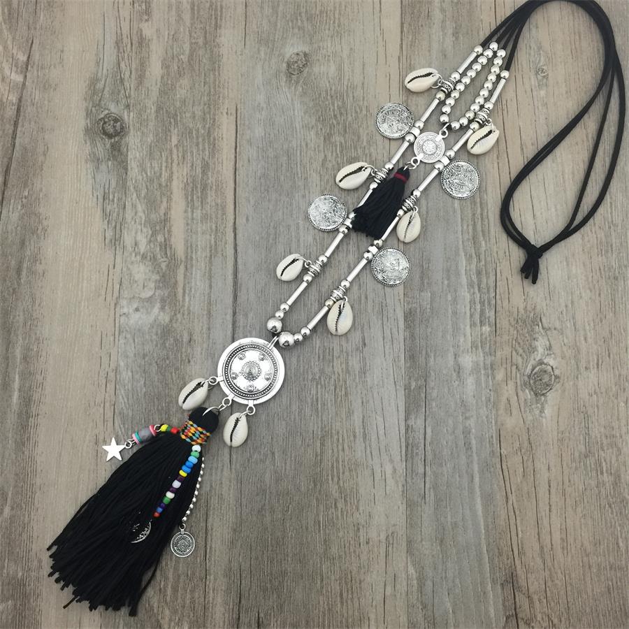Boho Leather Necklace With Long Tassel - Top Boho