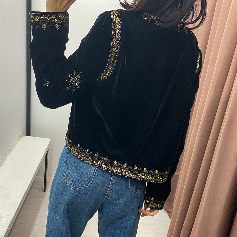 Boho velvet outlet jacket