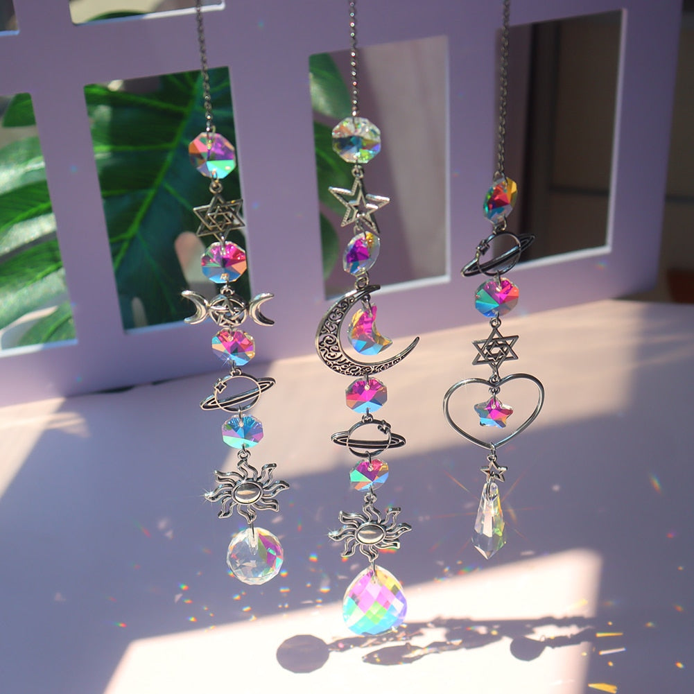 Crystal Wind Chime Rainbow Prisms Pendant - Top Boho