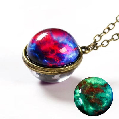 Boho Moon & Galaxy Sphere Necklace - Top Boho