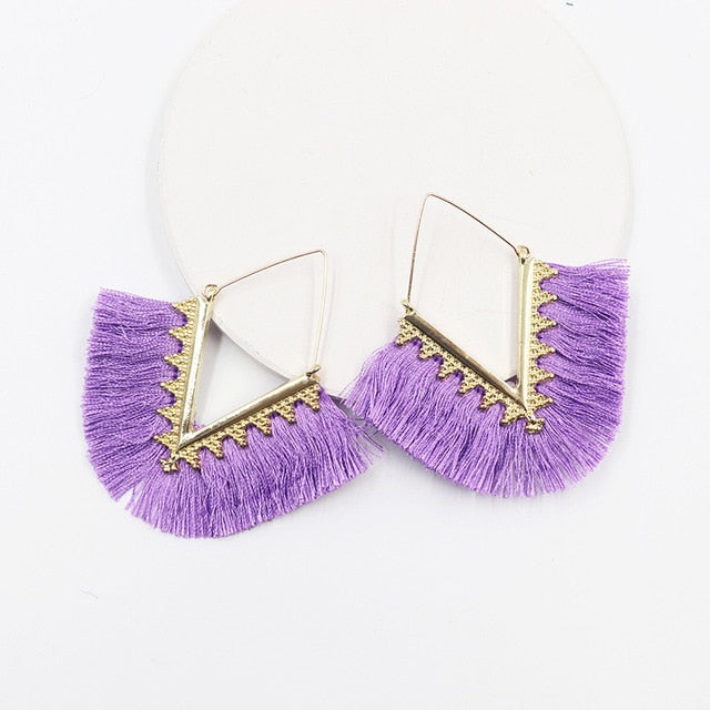 Boho Triangle Tassel Earrings - Top Boho