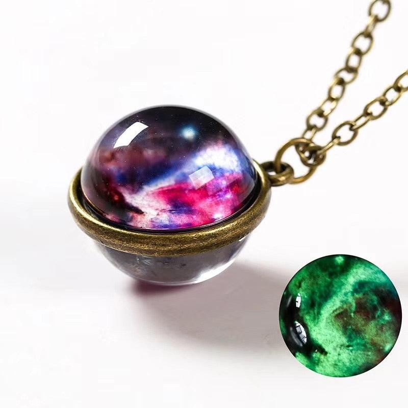 Boho Moon & Galaxy Sphere Necklace - Top Boho