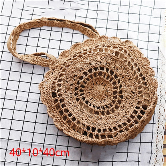 Handmade Woven Straw Beach Bags - Top Boho