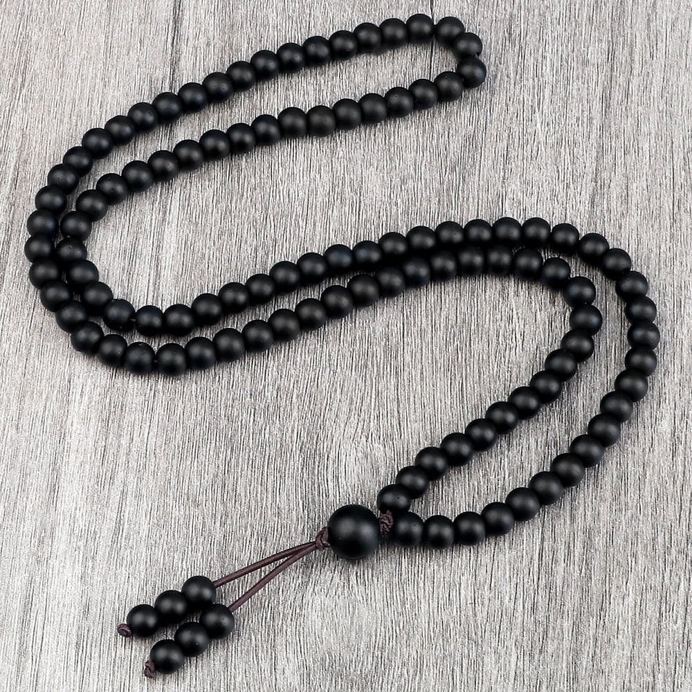 Boho Black Natural Stone Beaded Necklace - Top Boho