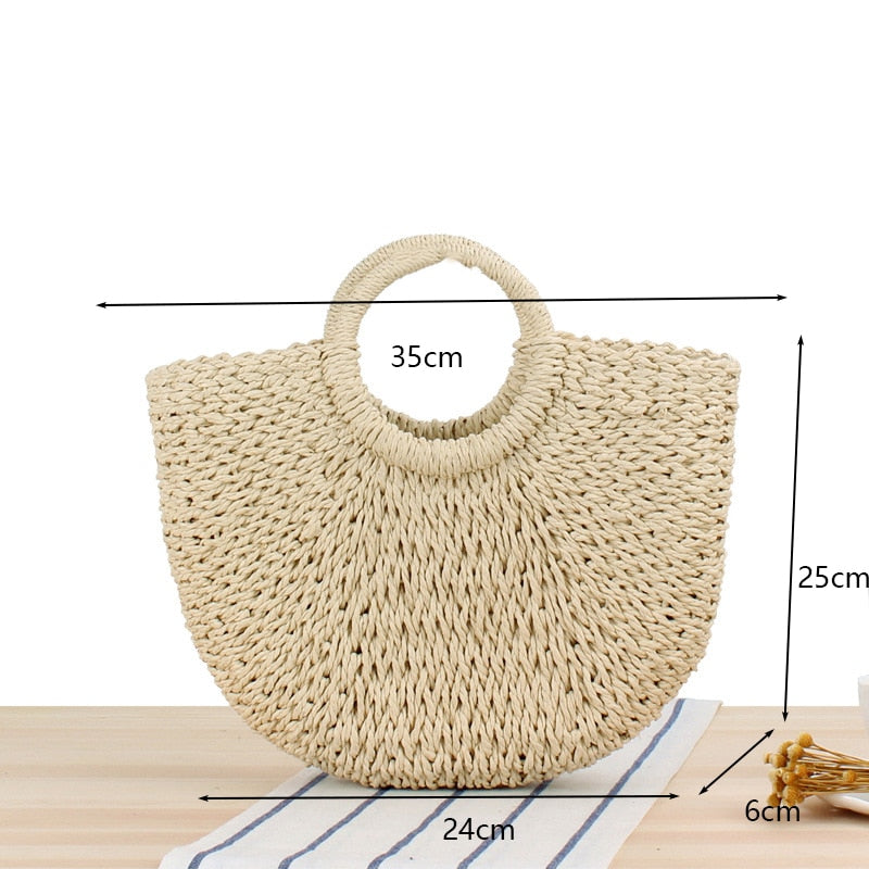 Handmade Woven Straw Beach Bags - Top Boho