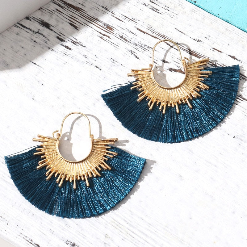 Boho Irregular Round Tassel Earrings - Top Boho