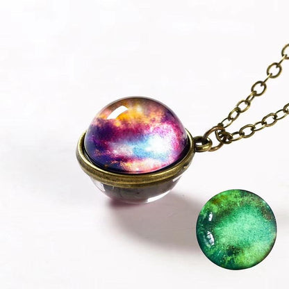 Boho Moon & Galaxy Sphere Necklace - Top Boho