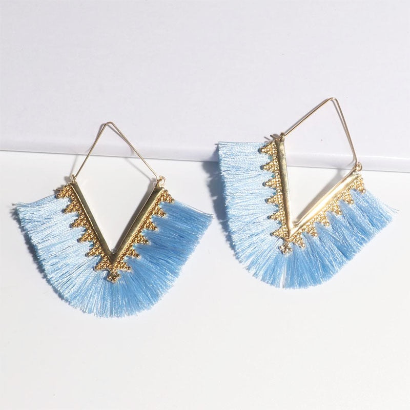 Boho Triangle Tassel Earrings - Top Boho