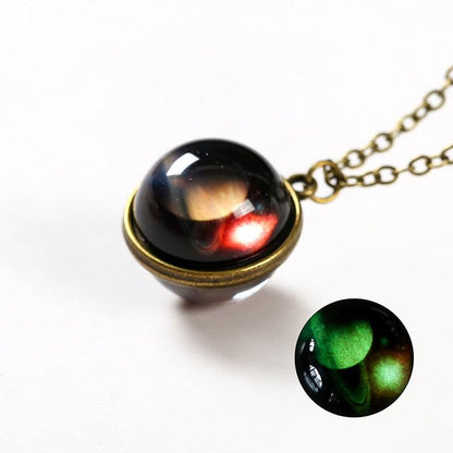 Boho Moon & Galaxy Sphere Necklace - Top Boho