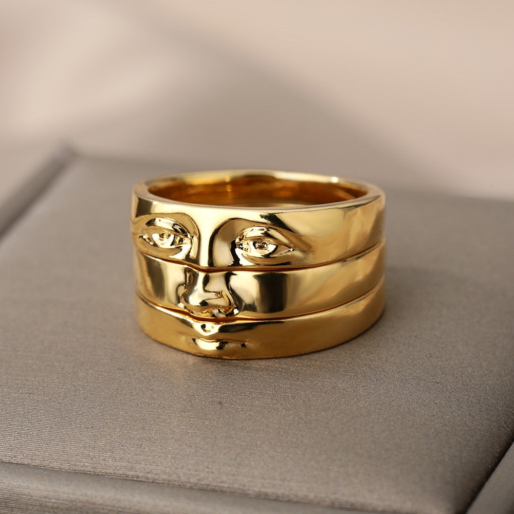 Gold Plated David Eye Rings - Top Boho