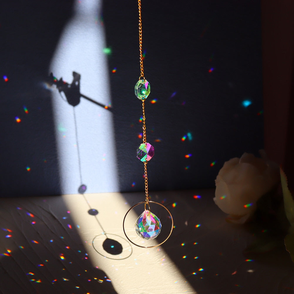 Crystal Wind Chime Rainbow Prisms Pendant - Top Boho