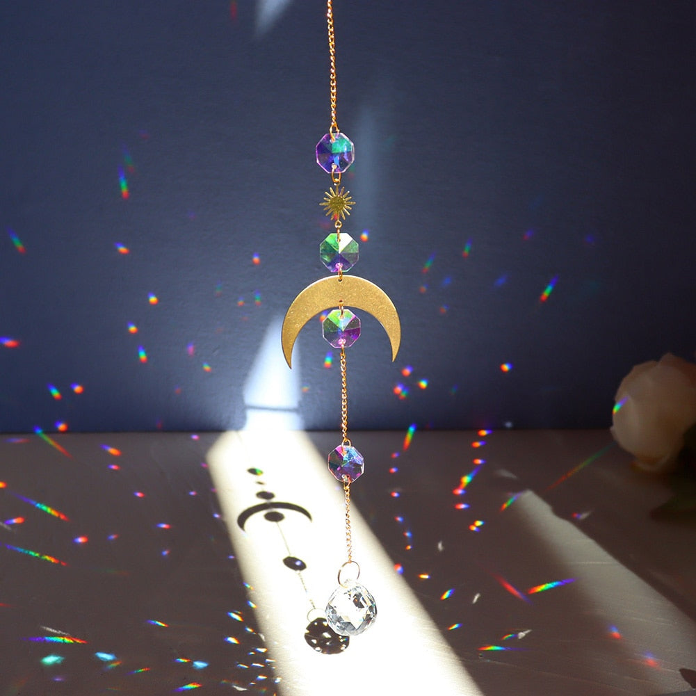 Crystal Wind Chime Rainbow Prisms Pendant - Top Boho
