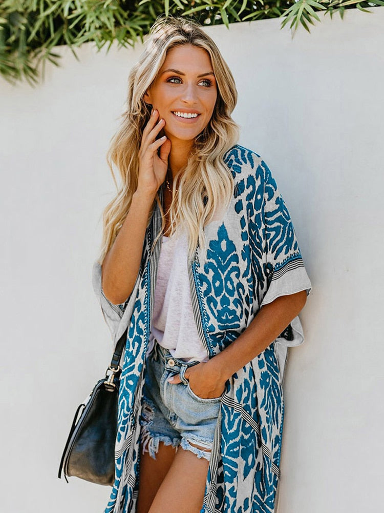 Boho Printed Pattern Cardigan - Top Boho