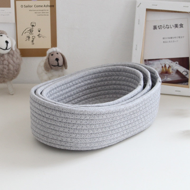 Boho Cotton Rope Storage Baskets - Top Boho