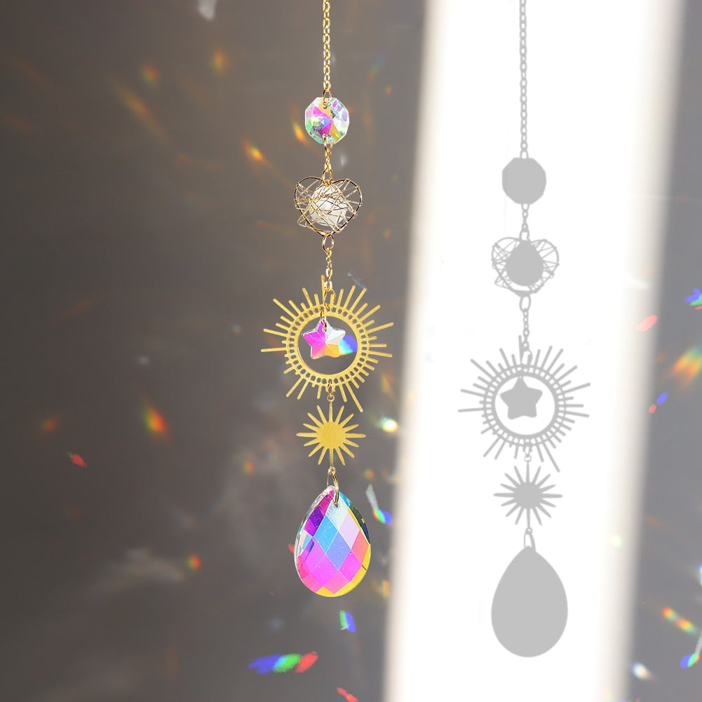 Crystal Wind Chime Rainbow Prisms Pendant - Top Boho