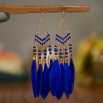 Boho Feather Tassel Earrings - Top Boho