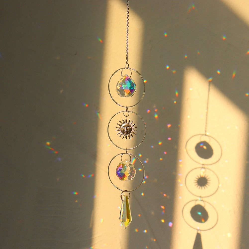 Crystal Wind Chime Rainbow Prisms Pendant - Top Boho