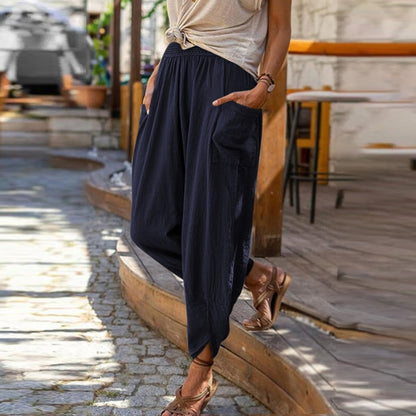 Bohemian Linen Harem Pants - Top Boho