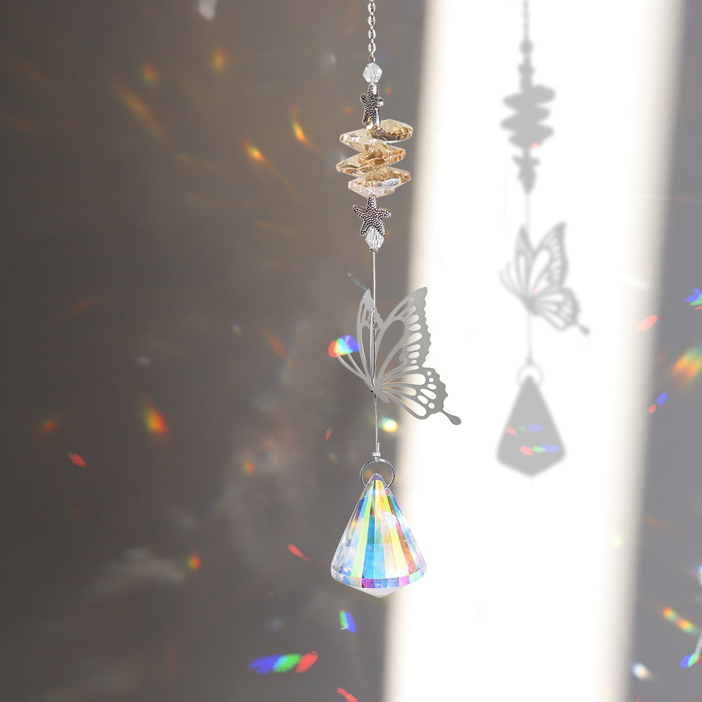 Crystal Wind Chime Rainbow Prisms Pendant - Top Boho