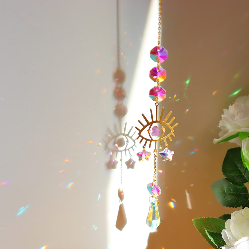 Crystal Wind Chime Rainbow Prisms Pendant - Top Boho