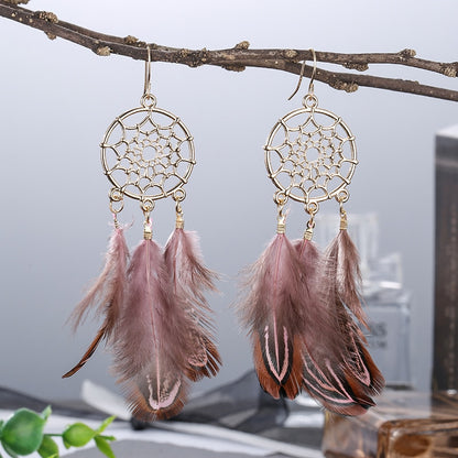 Boho Feather Tassel Earrings - Top Boho