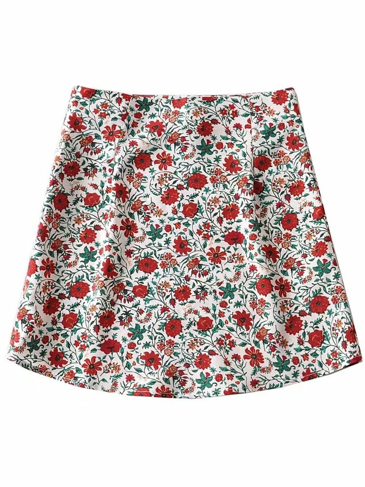 Boho Floral Print Mini Skirt - Top Boho