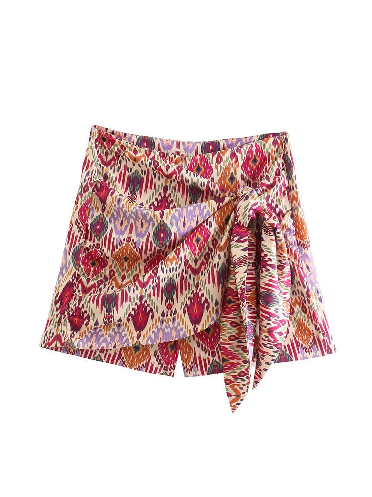 Boho Knotted Totem Print Skirt - Top Boho