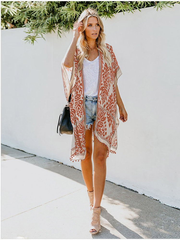 Boho Printed Pattern Cardigan - Top Boho